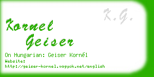 kornel geiser business card